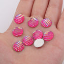 20pcs  12mm stripe Druzy Cabochons Faux DruziesCabochon, Resin Kawaii Glitter Cabs Jewelry Findings