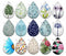 Handmade Teardrop Photo Glass Cabochons Plant flower B232