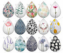 Handmade Teardrop Photo Glass Cabochons Plant flower B233