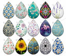 Handmade Teardrop Photo Glass Cabochons Plant flower B241