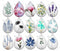 Handmade Teardrop Photo Glass Cabochons Plant flower B244