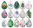 Handmade Teardrop Photo Glass Cabochons Plant flower B245