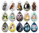 Handmade Teardrop Photo Glass Cabochons Animal owl B512