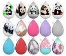 Handmade Teardrop Photo Glass Cabochons panda B514