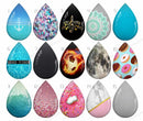 Handmade Teardrop Photo Glass Cabochons B515