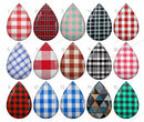 Handmade Teardrop Photo Glass Cabochons Checkered B530