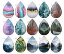 Handmade Teardrop Photo Glass Cabochons B536