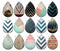 Handmade Teardrop Photo Glass Cabochons geometric B547