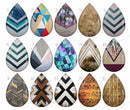 Handmade Teardrop Photo Glass Cabochons geometric B548