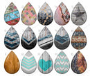 Handmade Teardrop Photo Glass Cabochons geometric B554