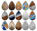 Handmade Teardrop Photo Glass Cabochons geometric B556