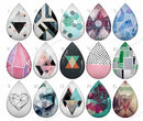 Handmade Teardrop Photo Glass Cabochons geometric B558