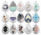 Handmade Teardrop Photo Glass Cabochons geometric B561