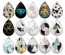 Handmade Teardrop Photo Glass Cabochons geometric B563