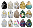 Handmade Teardrop Photo Glass Cabochons geometric B567