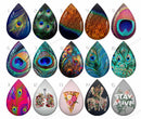 Handmade Teardrop Photo Glass Cabochons feather B569