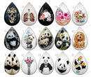 Handmade Teardrop Photo Glass Cabochons panda B571