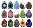 Handmade Teardrop Photo Glass Cabochons pattern B575