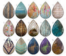 Handmade Teardrop Photo Glass Cabochons Wood grain B585