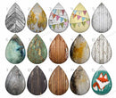 Handmade Teardrop Photo Glass Cabochons Wood grain B587