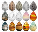 Handmade Teardrop Photo Glass Cabochons Wood grain B588