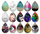 Handmade Teardrop Photo Glass Cabochons B589