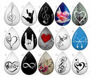 Handmade Teardrop Photo Glass Cabochons B599