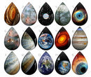 Handmade Teardrop Photo Glass Cabochons Starry sky B604