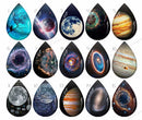 Handmade Teardrop Photo Glass Cabochons Starry sky B606