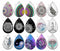 Handmade Teardrop Photo Glass Cabochons pattern B611