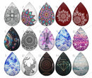 Handmade Teardrop Photo Glass Cabochons pattern B612