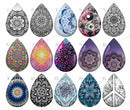 Handmade Teardrop Photo Glass Cabochons pattern B618