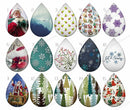 Handmade Teardrop Photo Glass Cabochons B621