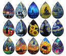 Handmade Teardrop Photo Glass Cabochons sunflower B635