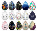 Handmade Teardrop Photo Glass Cabochons pattern B636