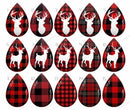 Handmade Teardrop Photo Glass Cabochons pattern deer B642