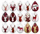 Handmade Teardrop Photo Glass Cabochons pattern deer B645