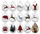 Handmade Teardrop Photo Glass Cabochons pattern deer B646