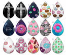 Handmade Teardrop Photo Glass Cabochons pattern B654