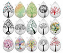 Handmade Teardrop Photo Glass Cabochons Plant tree B658