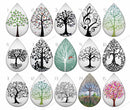 Handmade Teardrop Photo Glass Cabochons Plant tree B659