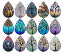 Handmade Teardrop Photo Glass Cabochons Plant tree B662