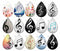 Handmade Teardrop Photo Glass Cabochons pattern B683