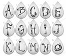 Handmade Teardrop Photo Glass Cabochons letter B688