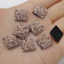 20pcs  square 12mm Druzy Cabochons Faux DruziesCabochon, Resin Kawaii Glitter Cabs Jewelry Findings