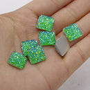 20pcs  square 12mm Druzy Cabochons Faux DruziesCabochon, Resin Kawaii Glitter Cabs Jewelry Findings