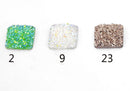 20pcs  square 12mm Druzy Cabochons Faux DruziesCabochon, Resin Kawaii Glitter Cabs Jewelry Findings