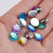 20pcs Resin 10mm Mermaid Cabochons, 10mm Fish Scale Dragon Snake Skin Cabochons