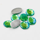 20pcs Teardrop Resin 13x18mm Mermaid Cabochons, Fish Scale Dragon Snake Skin 13x18mm Cabochons