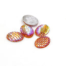 20pcs Teardrop Resin 13x18mm Mermaid Cabochons, Fish Scale Dragon Snake Skin 13x18mm Cabochons